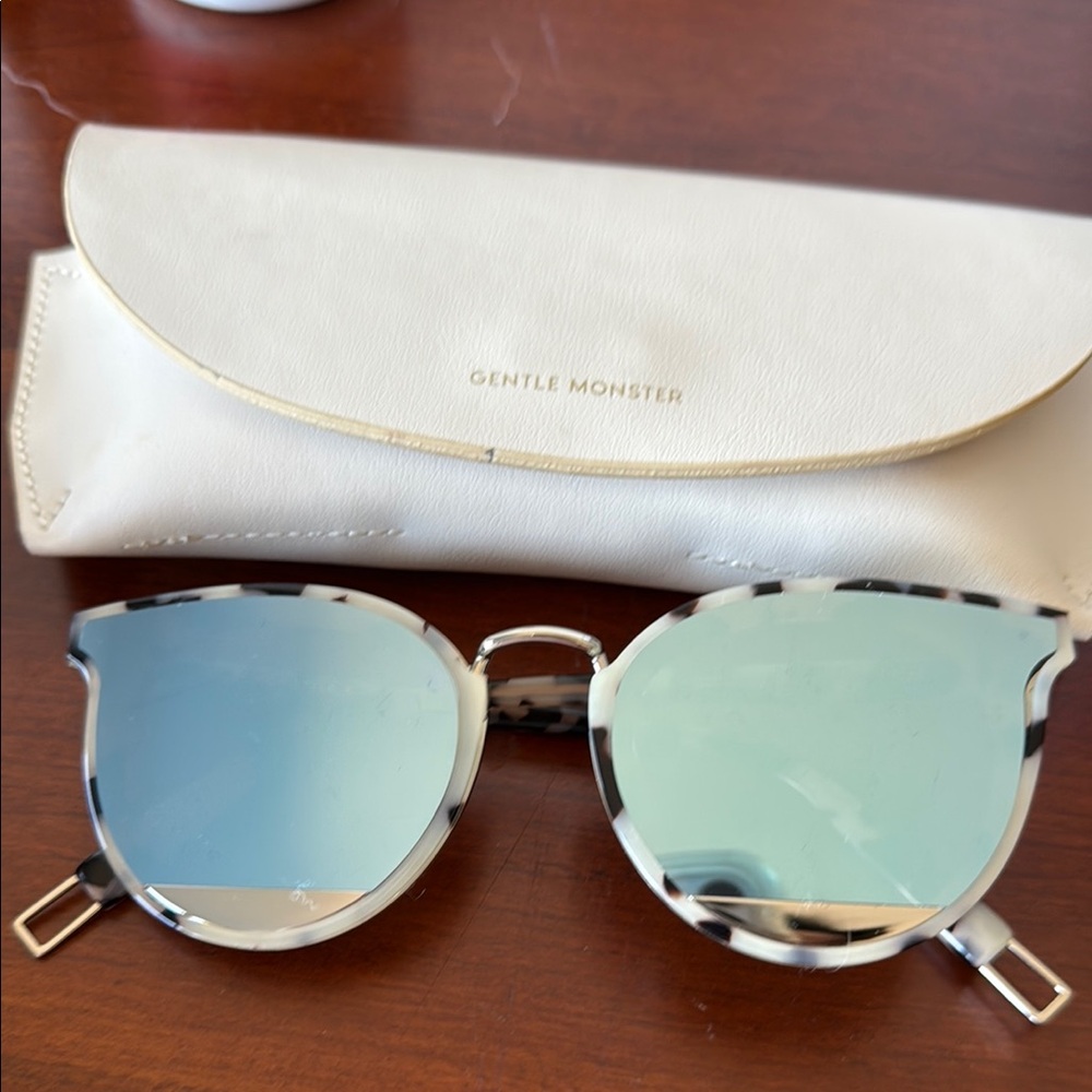 Gentle Monster Silver Sunglasses with Blue Lenses